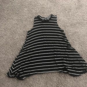 cute and short black and white stripped summer dress